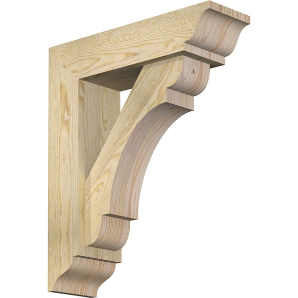 Ekena Millwork Olympic Traditional Rough Sawn Bracket w/ Offset Brace, Douglas Fir, 6"W x 20"D x 24"H BKT0604X20X24OLY01RDF - main